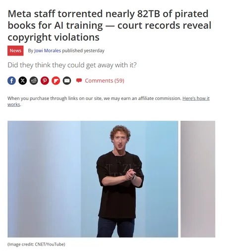 Meta pirated books for Ai training meme news