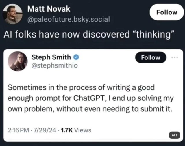 Writing prompts so good you solve your own problems - meme