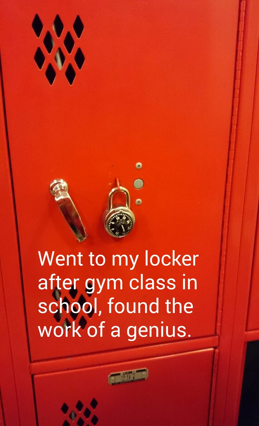 Not my locker btw - meme