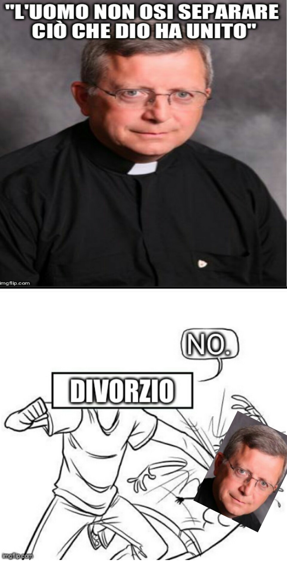 Da notare come il prete assomiglia a Paolo Bonolis - meme