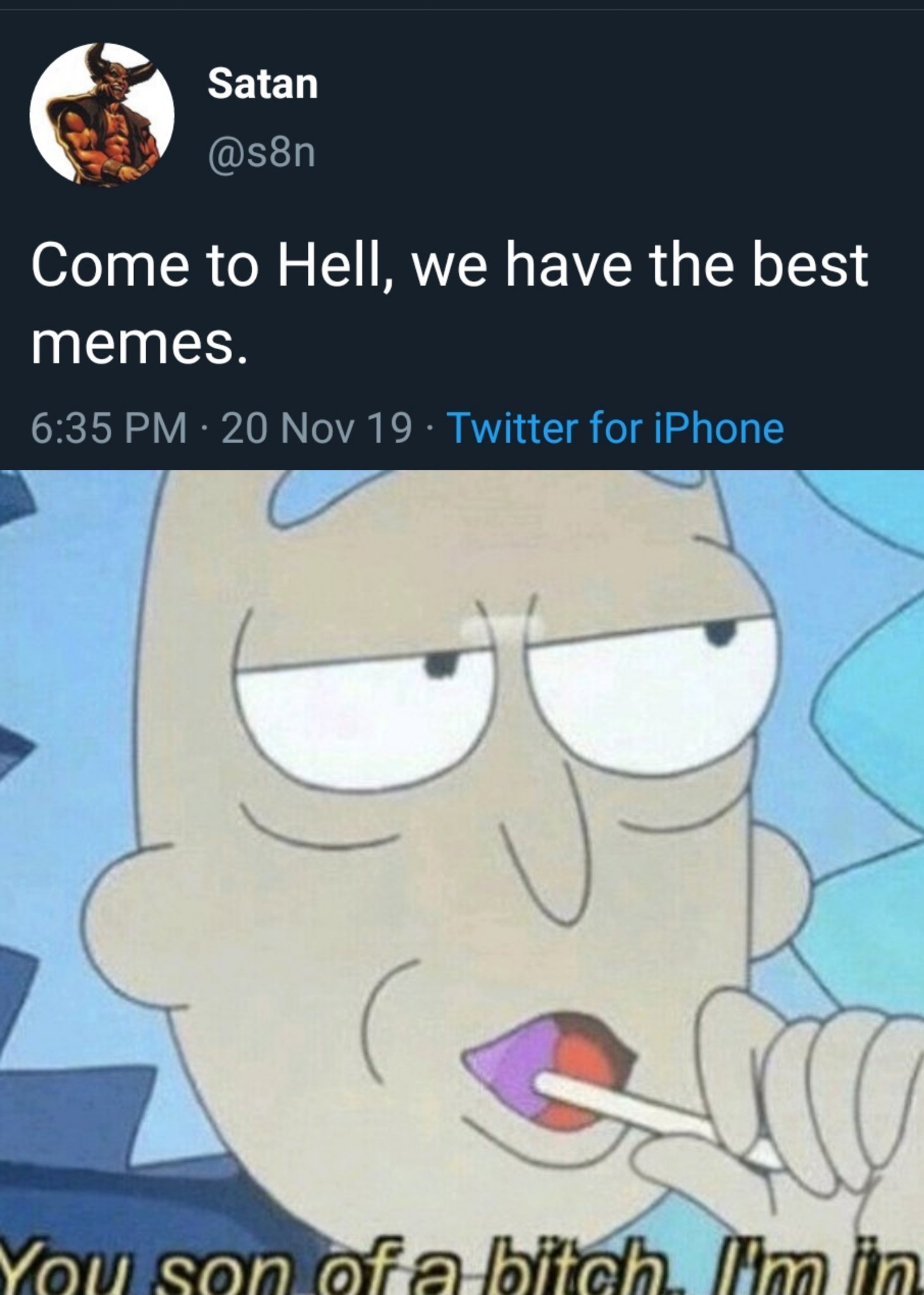 Rick in hell - meme