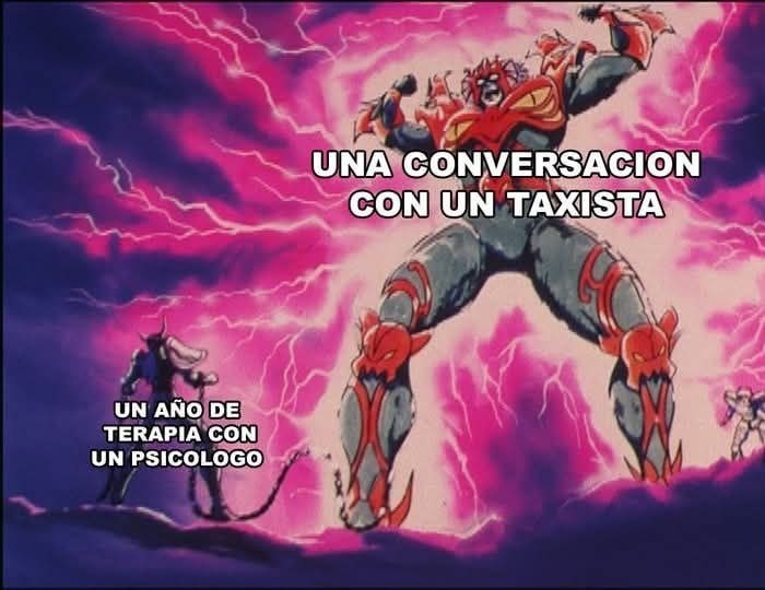 Una charla con el taxista vale más que 1 año de terapia - meme