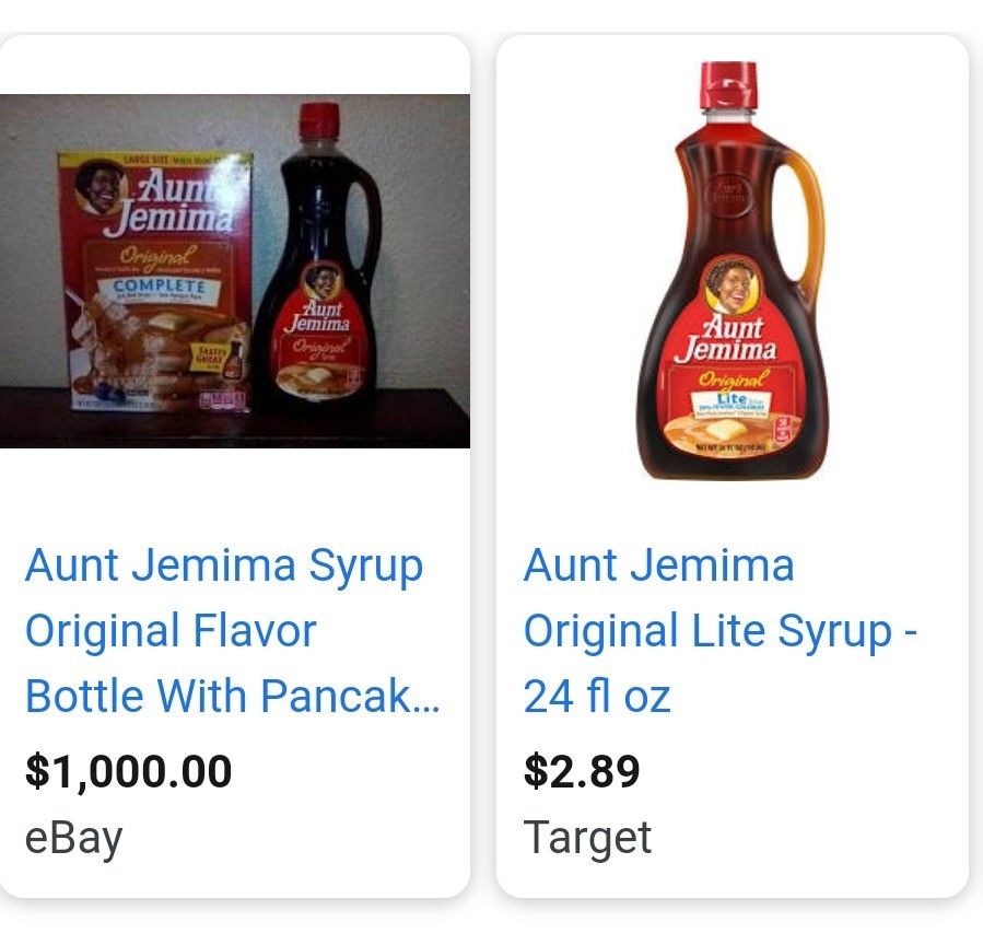 Racist syrup price gouging - meme