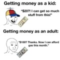Getting money as an adult