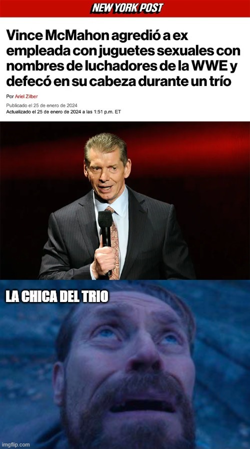 Meme de Vince McMahon y el escandalo sexual