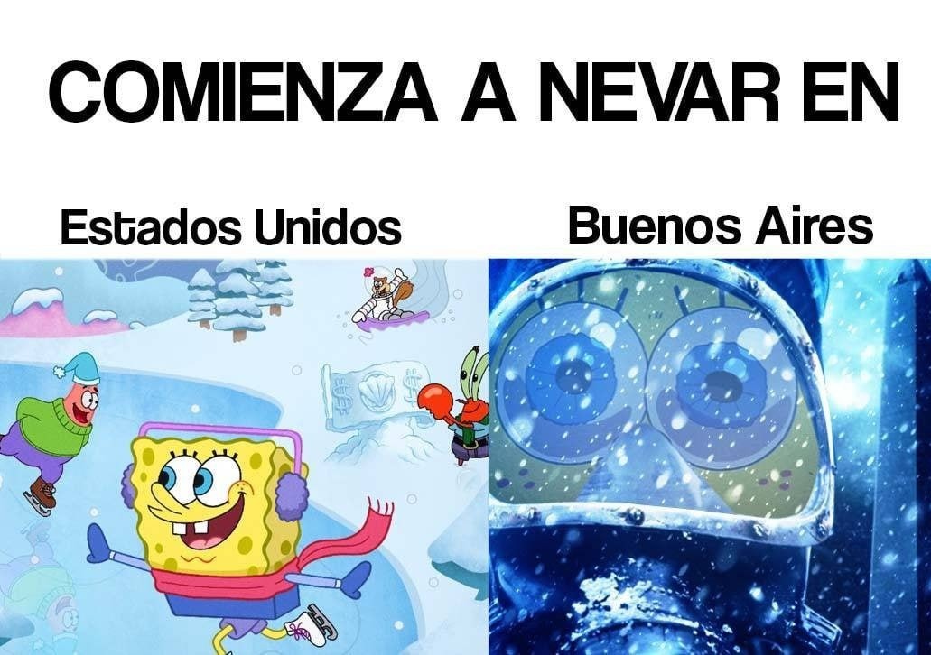 Empieza a nevar en EE.UU. y Buenos Aires quiere copiar - meme