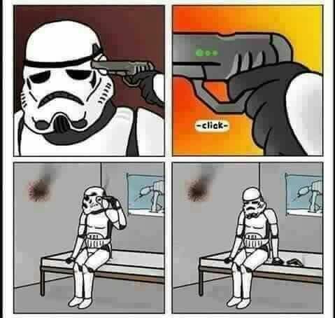 Stormtrooper >>>>>> rambo - meme