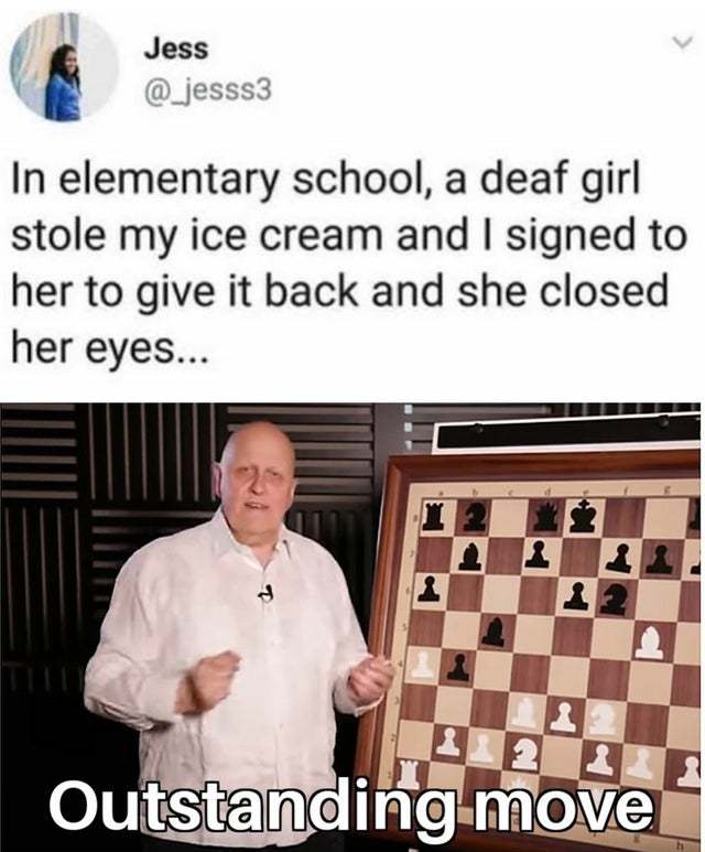 A deaf girl stole my ice cream - meme