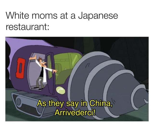 White moms at a Japanese restaurant - meme