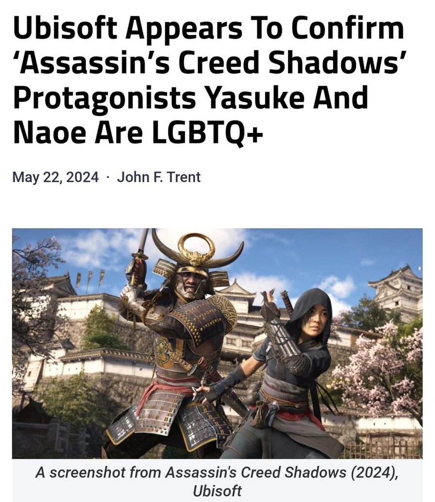 Ubisoft: "Memedroid is unhappy with our black Samurai, so we will win them back by making our black Samurai one of them!"