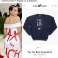 Visit her own merch shop and leave a nice comment https://shop.ocasiocortez.com/products/tax-the-rich-sweatshirt