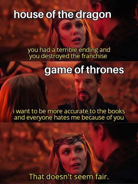 House of the dragon and game of thrones lore - meme