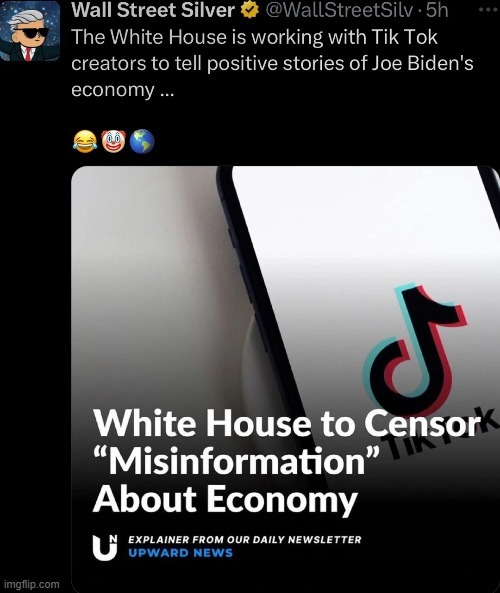 The White HOuse is working with TikTok - meme