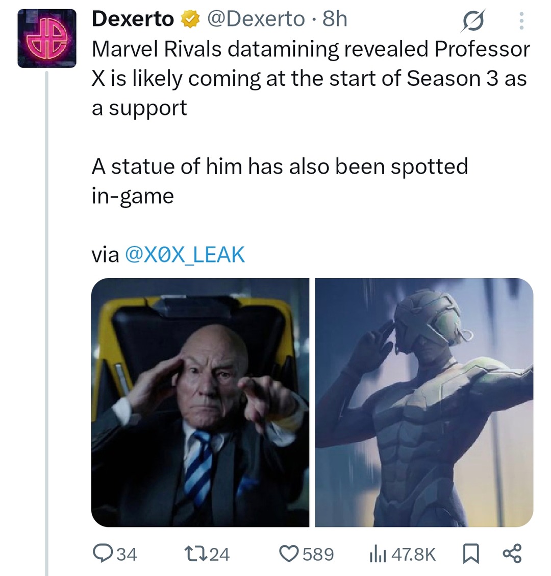 Professor X pulling up next season like a real support main - meme