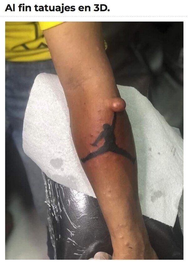 Tatuajes 3D pa' que tu abuela se asuste de verdad - meme