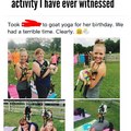 Never knew goats and yoga go together