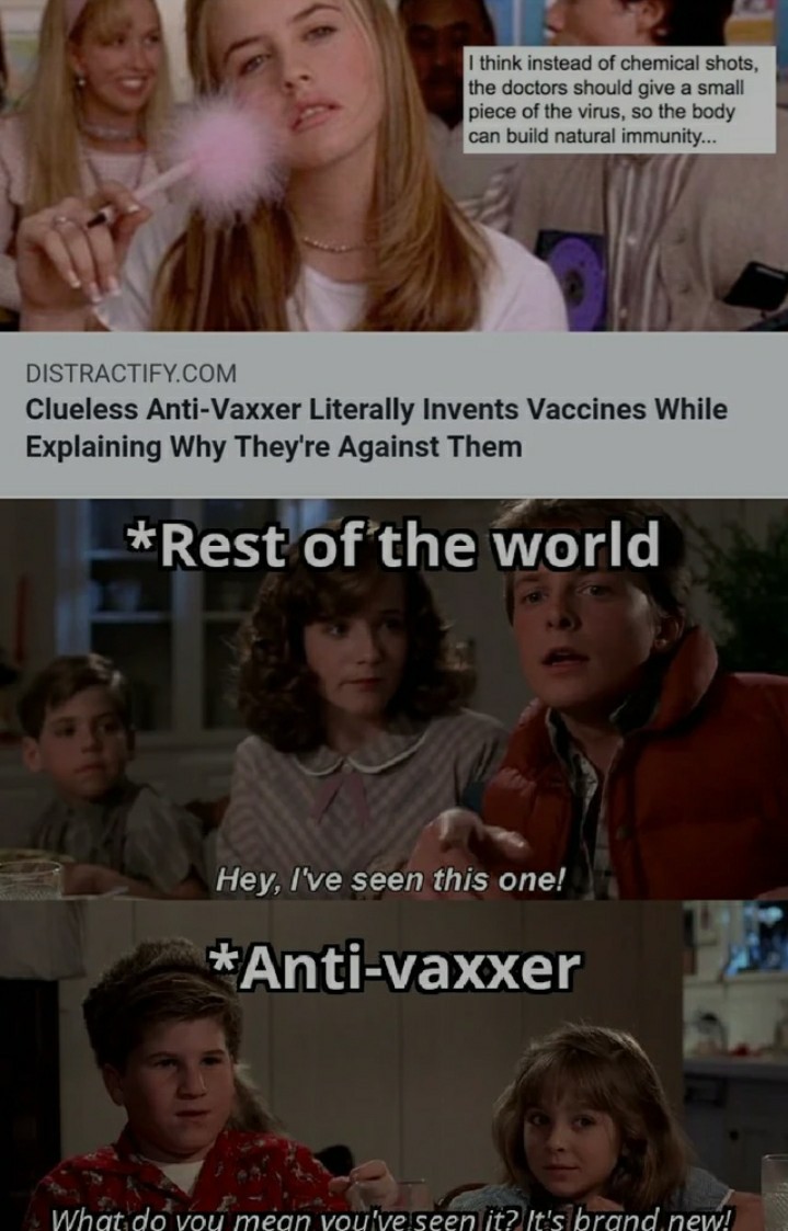 Anti vaxers be like - meme