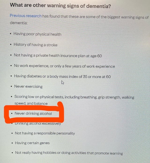 What are other warning signs of dementia? - meme