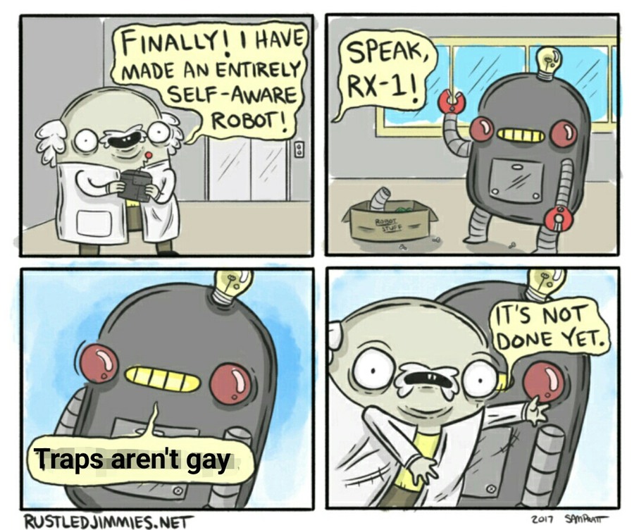 Traps are totally gay - meme