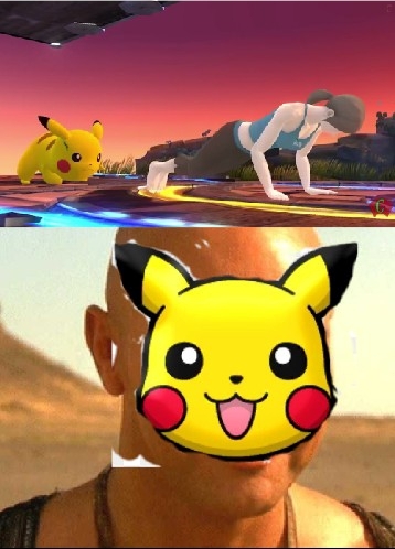 Perdón por los malos recortes de pikachu, es que es difícil recortarlo - meme