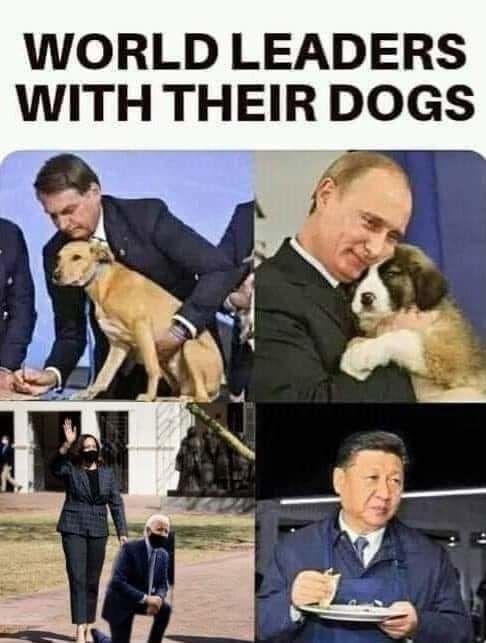 World leaders and their dogs - meme