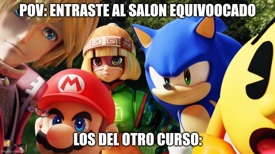 tambien cuando llegas tarde y estan todos allí - meme