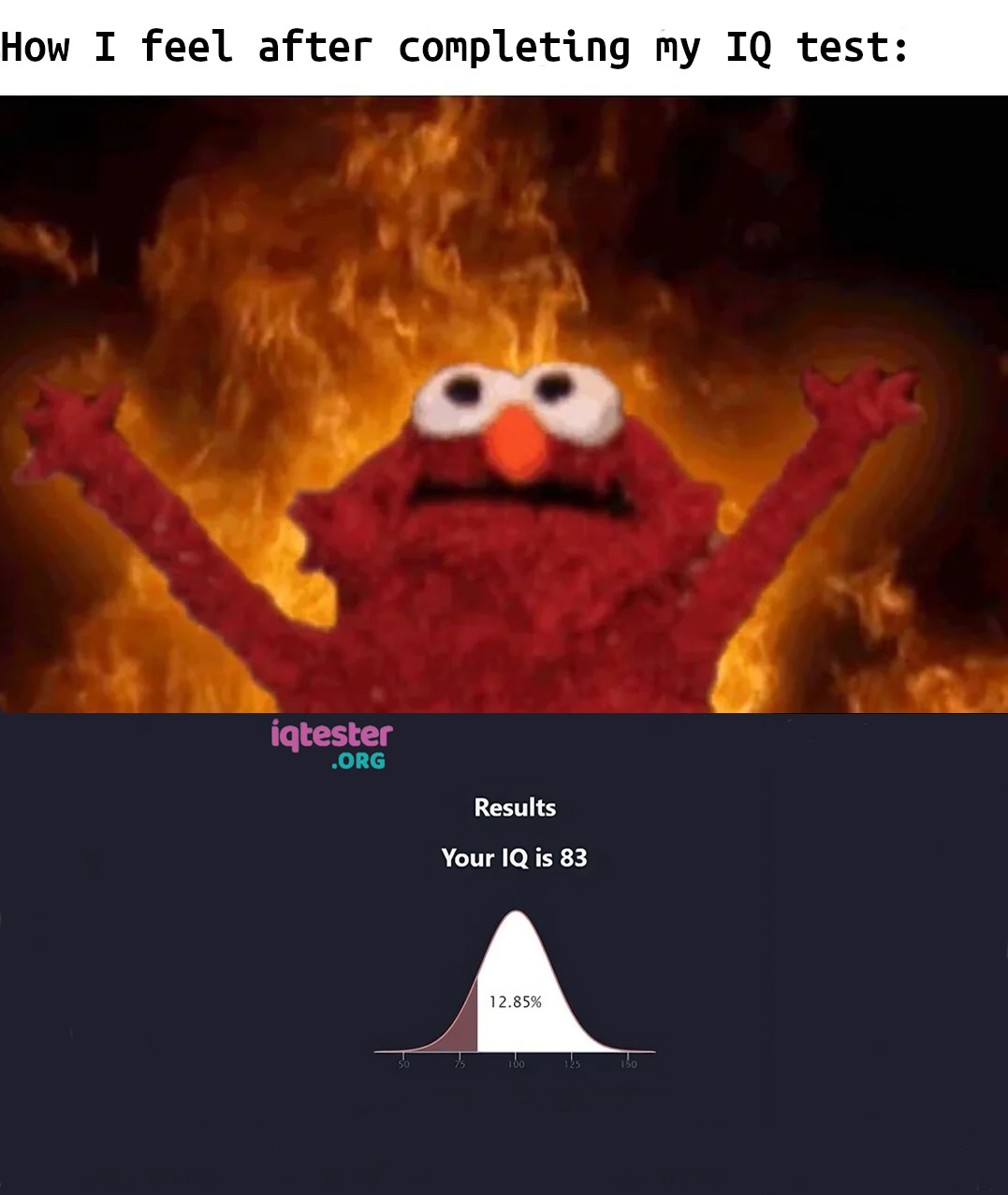 IQ 83 but feels like the king of the underworld - meme