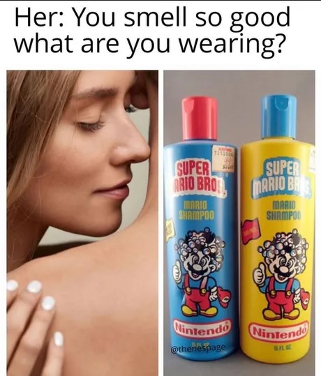Super Mario Bros shampoo - meme