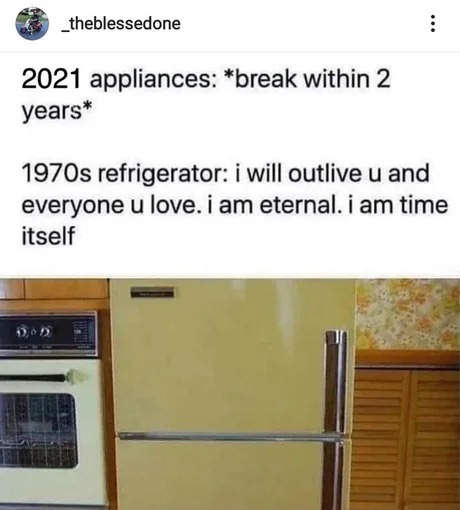 thank you 1970 refrigerator - meme