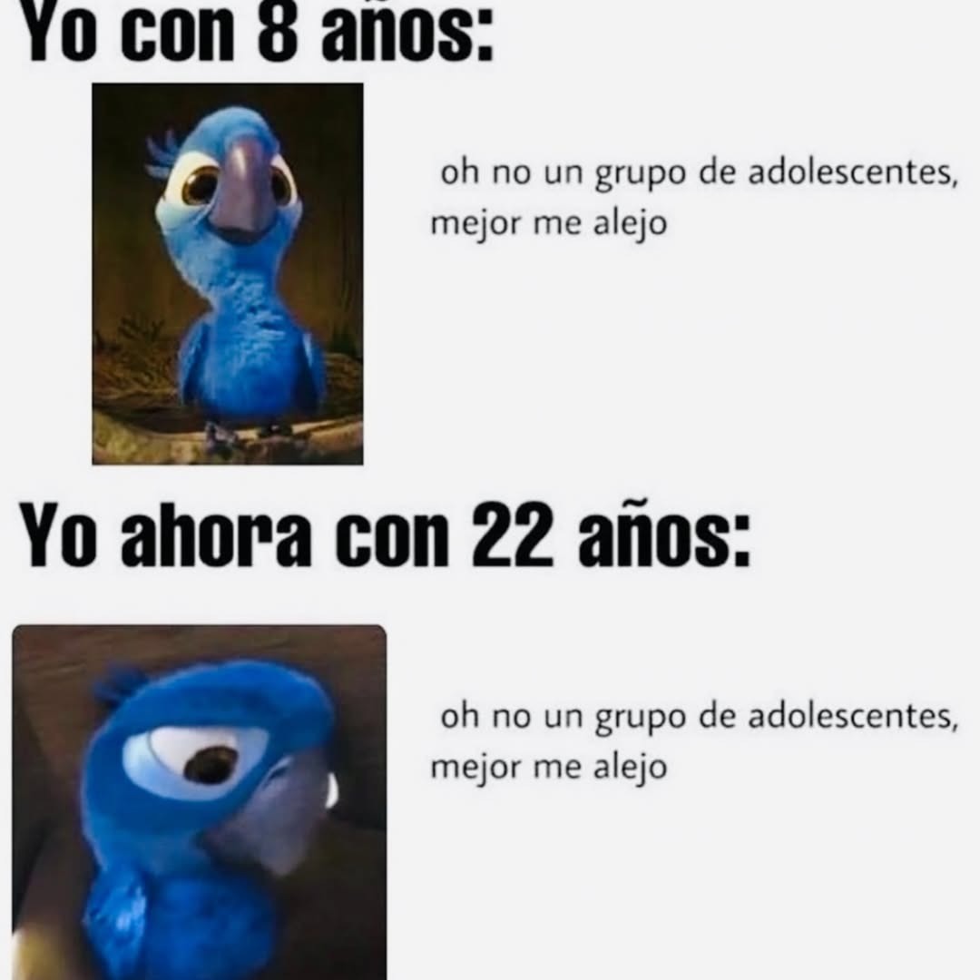 Yo a los 8 y a los 22 evitando adolescentes como si fueran zombies - meme