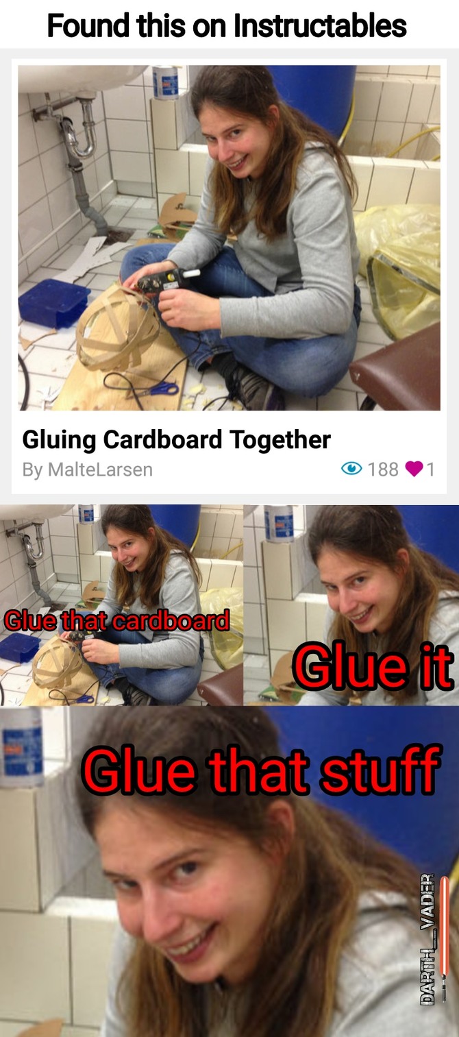 Palpatine: "Glue it" - meme