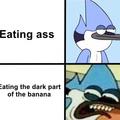 Eating ass vs eating the dark part of a banana