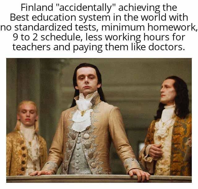 Finland accidentally winning at education - meme