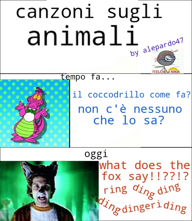 il coccodrillo come fa vs what does the fox say! - meme