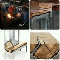 molten metal poured over wood to make badass furniture. also my 50th meme