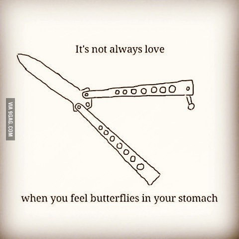 C'est pas toujours l'amour quand vous sentez des "papillons" dans votre estomac - meme