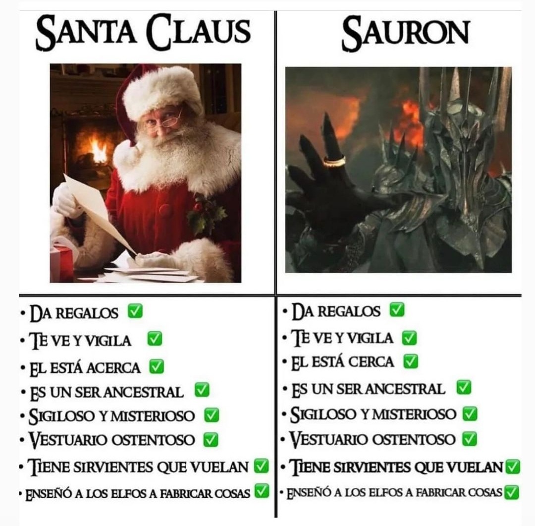 Santa o Sauron - meme