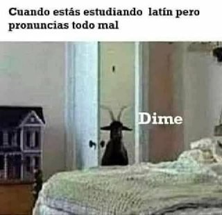 Estudiando latín y parezco invocando demonios - meme