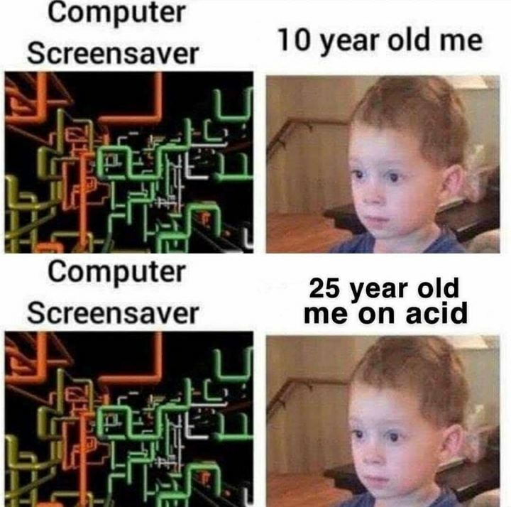 Replace the screensaver with Winamp's Milkdrop visualizer and that would be me lol - meme