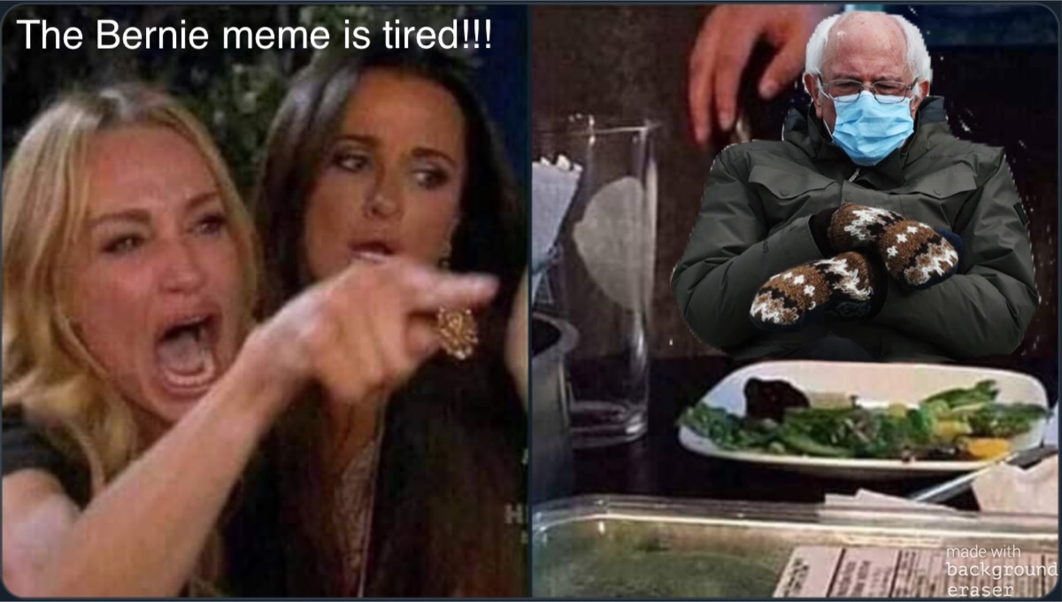 Bernie, mask, Bernie sitting - meme