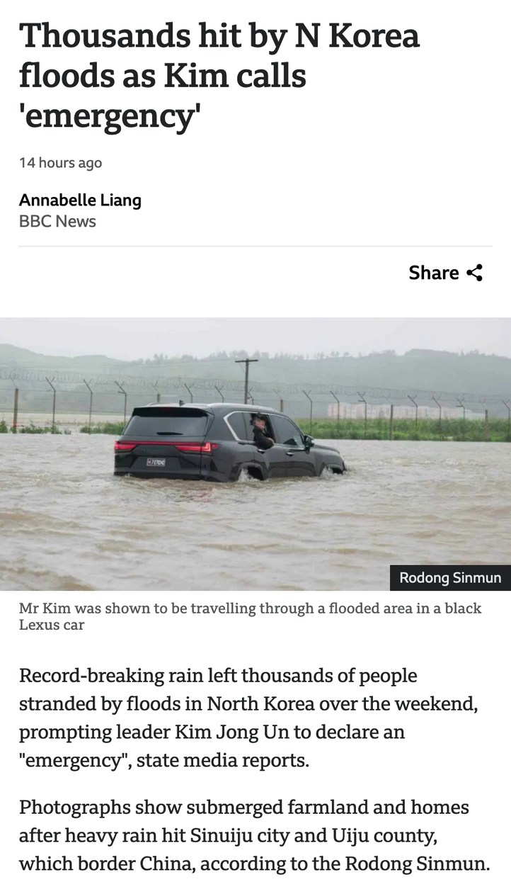 North Korea hit by flood - meme