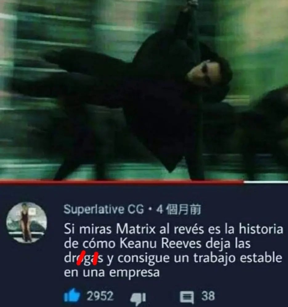 Si ves matrix al reves - meme