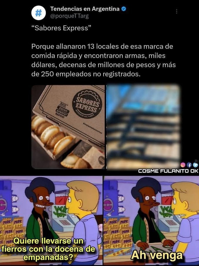 Comida rapida y armas - meme
