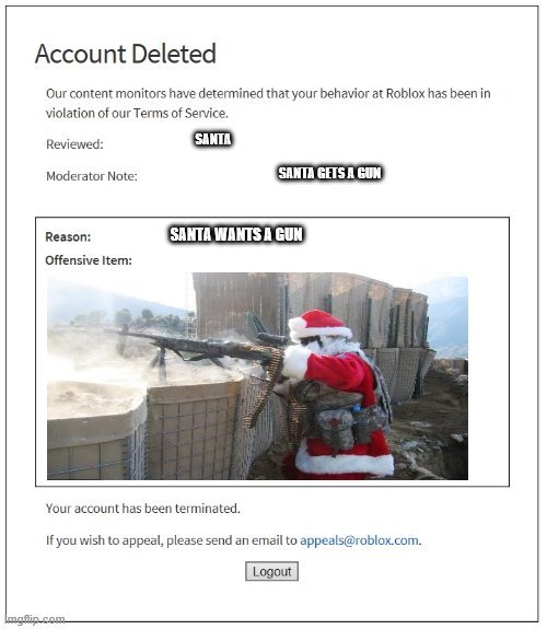 Santa Wants A Gun - meme
