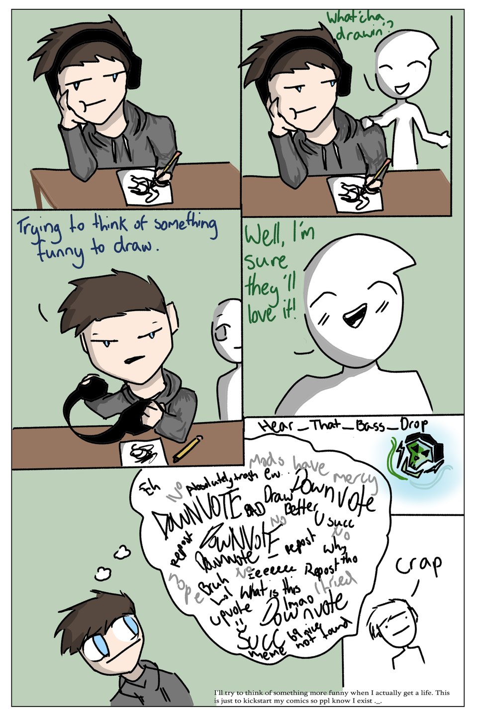 My first comic. Sorry, it's not very funny. I drew this myself ._. - meme