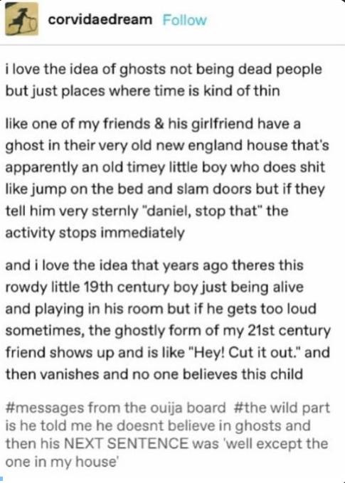 Ghosts aren’t dead people. They’re just bad roommates from another timeline - meme
