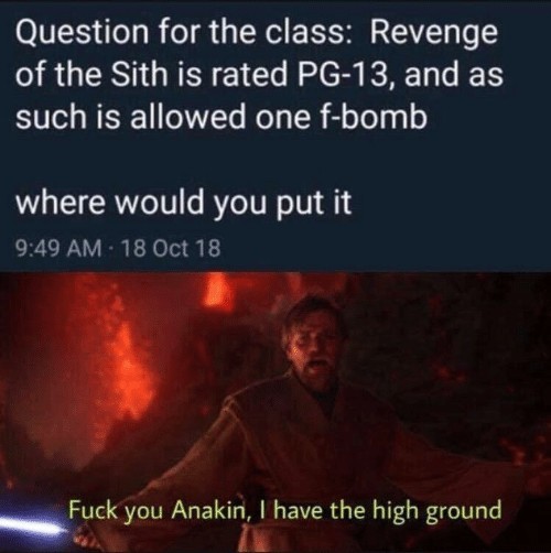 F you Anakin - meme