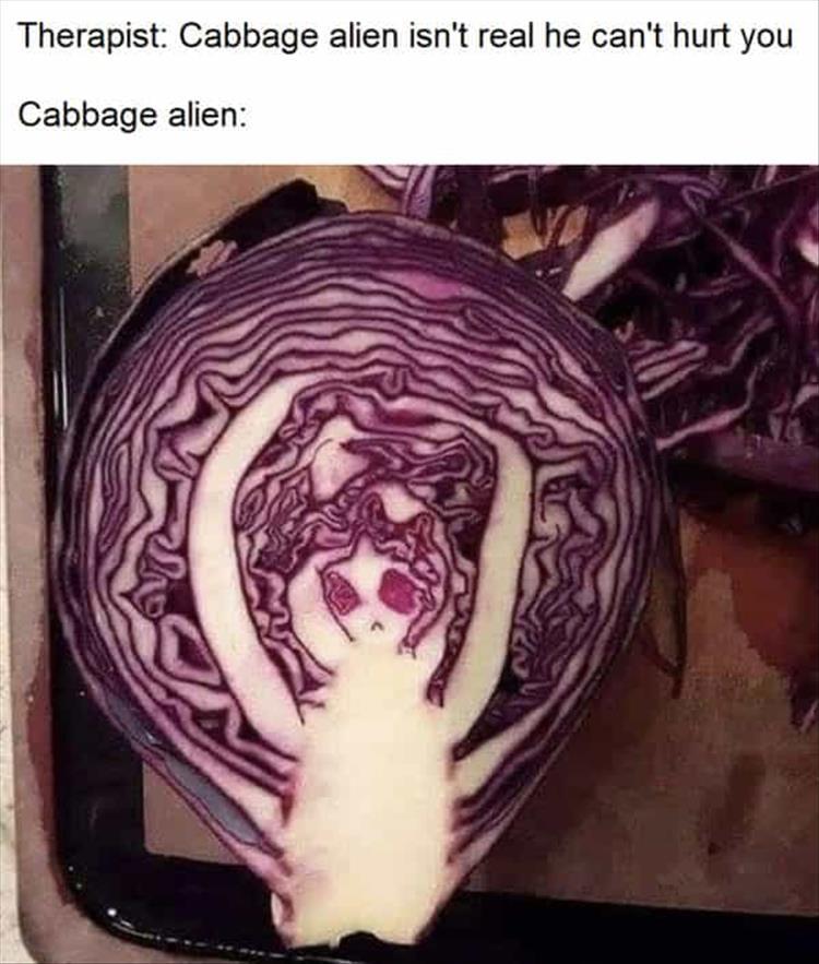 When you can't have a serious relationship because of your cabbage baggage. - meme