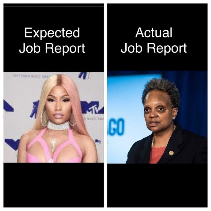Expected Job Report vs Actual Job Report - meme