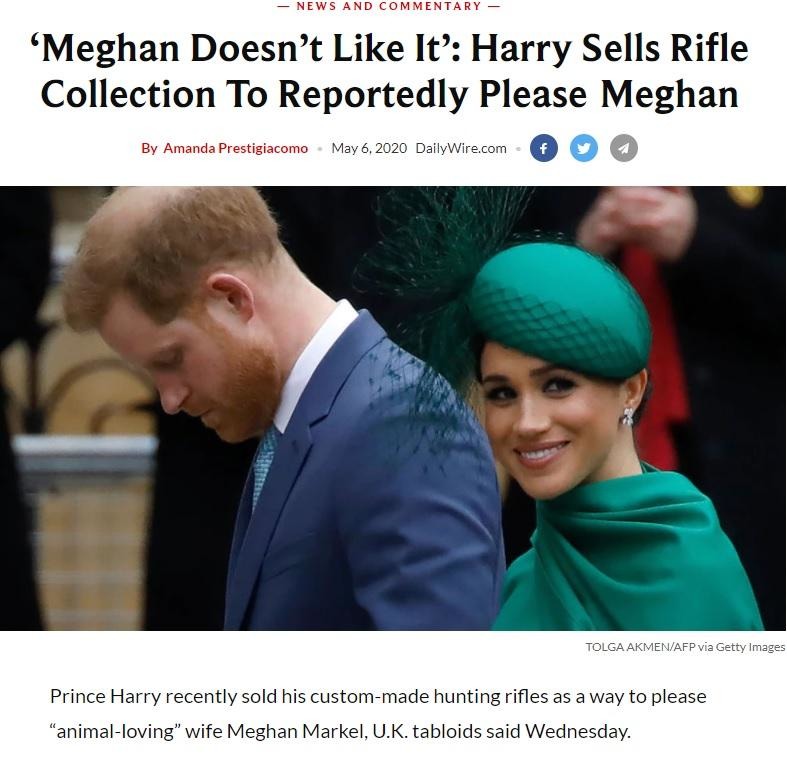 Cucked Prince Harry sells his rifles because Meghan doesn't like them - meme